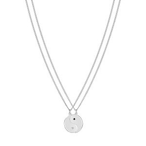 Sempre con me Collier, Ying Yang, ZC noir / blanc, 55 cm