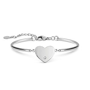 Sempre con me Bracelet, Cœur, ZC blanc, 20 cm