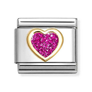 Classic Glitter Symbole, Cuore, Fucsia