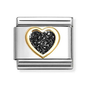 Classic Glitter Symbole, Herz, Schwarz