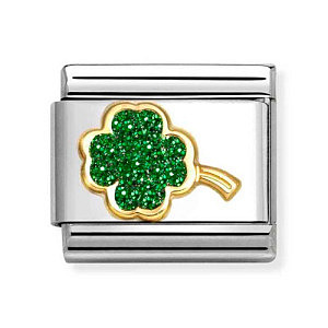 Classic Glitter Symbole, Quadrifoglio, Verde