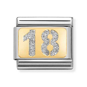 Classic Glitter Plate, 18, Silber