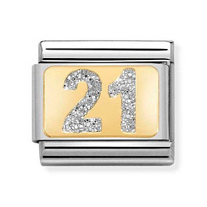 Classic Glitter Plate, 21, Silber