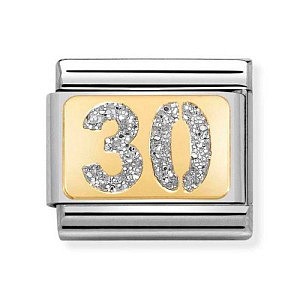 Classic Glitter Plate, 30, Silber