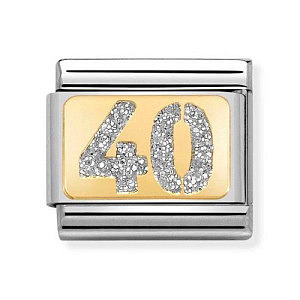 Classic Glitter Plate, 40, Silber