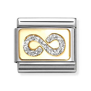 Classic Glitter Plate, Infinity, Argent