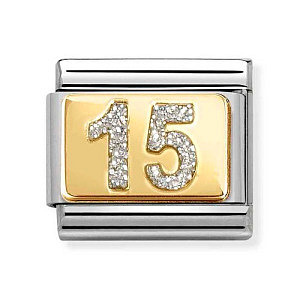 Classic Glitter Plate, 15, Silber
