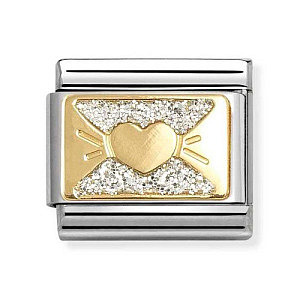 Classic Glitter Plate, Cuore con fiocco
