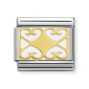 Classic Engraved, 4 cuori bianco