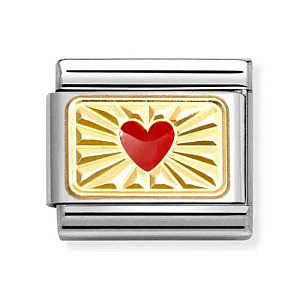 Classic Plate, Herz rot, diamantiert