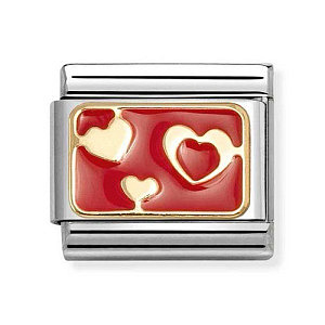 Classic Plate, Cuori, rosso