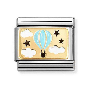 Classic Plate, Montgolfière, Bleu Ciel