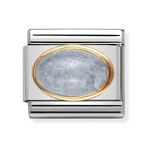 Classic Halbedelstein Oval, Aquamarin