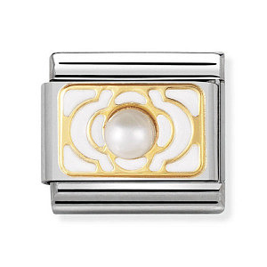 Classic Elegance, verschlungene Blume, Weiss