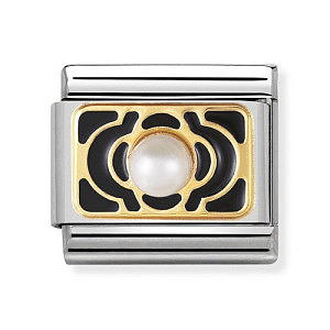 Classic Elegance, verschlungene Blume, Schwarz