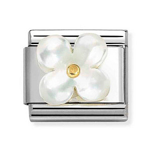Classic Stone, Fiore, Madreperla, bianco