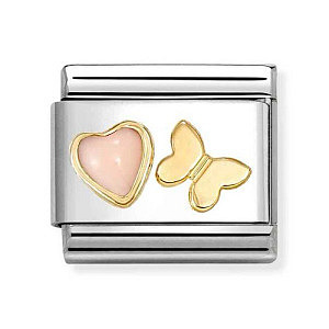 Classic Pietra, Cuore con farfalla, Corallo rosa