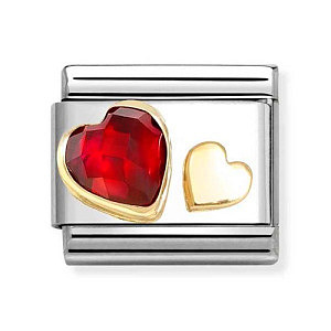 Classic CZ Sfaccettato, Cuore, CZ rosso