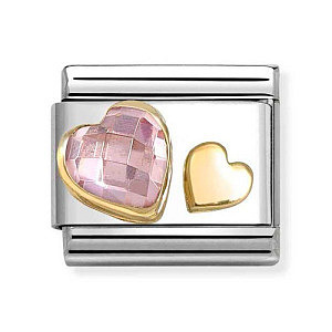 Classic CZ Sfaccettato, Cuore, CZ rosa