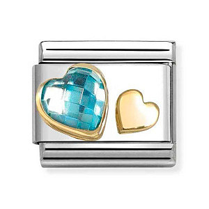 Classic CZ Facettiert, Herz, CZ hellblau