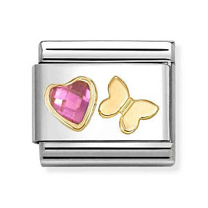 Classic ZC Facettes, Cœur avec papillon, ZC rose