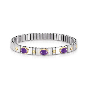 Extension Gold Armband, 3 Steine, diverse Farben, Small