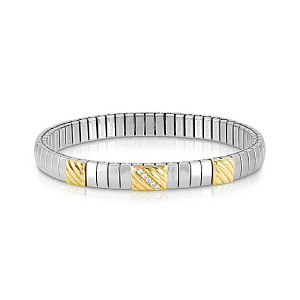 Extension Gold Armband, CZ Weiss, 3 Steine