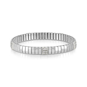 Extension Silver Bracciale, CZ bianco, 5 Pietre, Small