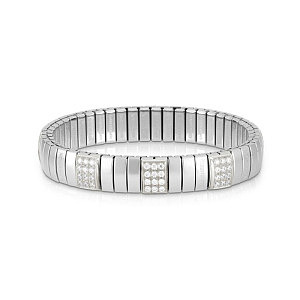 Extension Silver Bracelet, ZC blanc, 3 pierres, Medium