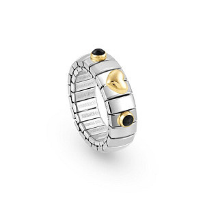 Extension Gold Ring, Herz, 2 Steine