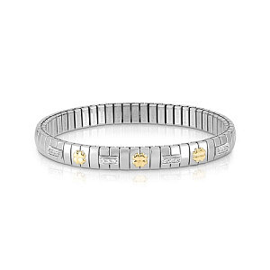 Extension Gold Bracciale, 3 Simboli, CZ bianco, 18 cm