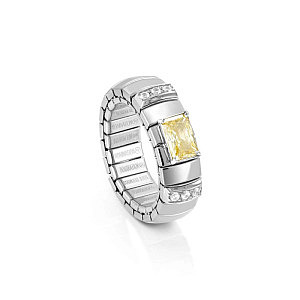 Extension Silver Anello, Baguette, diversi colori, Size 12 - elastico, espandibile