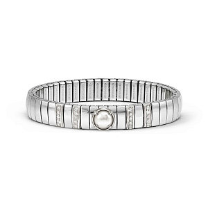 Extension Silver Bracciale, Perla bianco, 1 Perla, 20 cm