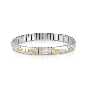 Extension Gold Bracelet, Oval, ZC blanc, 18 cm