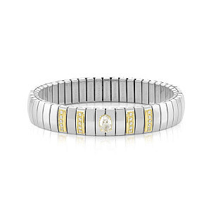 Extension Gold Bracelet, Oval, ZC blanc, 20 cm