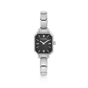 Paris Uhr, Rechteckiges Zifferblatt schwarz, 2.2 x 2.5 cm