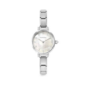Paris Orologio, Quadrante ovale, Madreperla, bianco, 2.6 x 2.8 cm