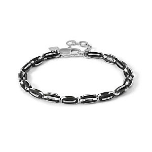 Manvision Bracciale, Satin Finish, nero, 21 cm