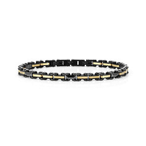 Virtus Code Bracelet, Noir / Or, 21 cm