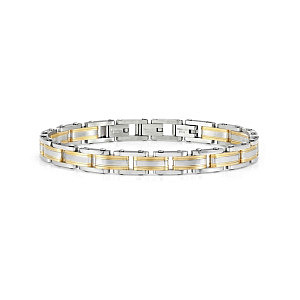 Virtus Code Bracelet, Blanc / Or, 21 cm