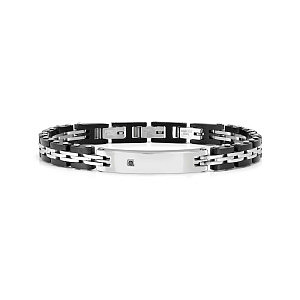 Virtus Code Bracciale, Nero / Bianco, Diamant, nero, 21 cm