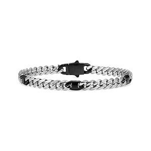 Bold Steel Armband, Panzerkette, weiss / schwarz, diverse Grössen