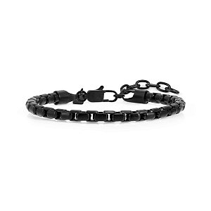 Bold Steel Armband, Venezianerkette, 22 cm, schwarz