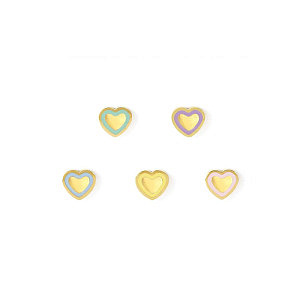 Fairyicons Orecchini, Cuore, Set con 5 motivi, placcato oro
