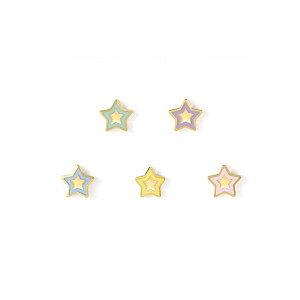 Fairyicons Orecchini, Stella, Set con 5 motivi, placcato oro