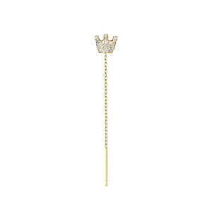 Fairyicons Orecchini pendenti, Corona, Single, 5 cm, placcato oro