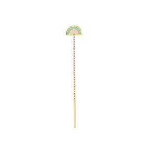 Fairyicons Orecchini pendenti, Arcobaleno, Single, 5 cm, placcato oro