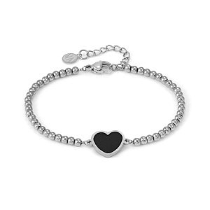 Emosfere Armband, Herz, schwarz, 18 cm