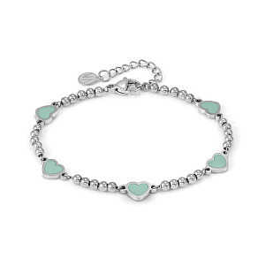 Emosfere Armband, 5 Herzen, grün, 19 cm