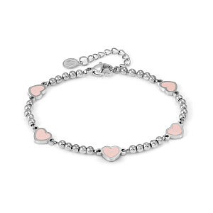 Emosfere Bracciale, 5 Cuori, Rosa, 19 cm